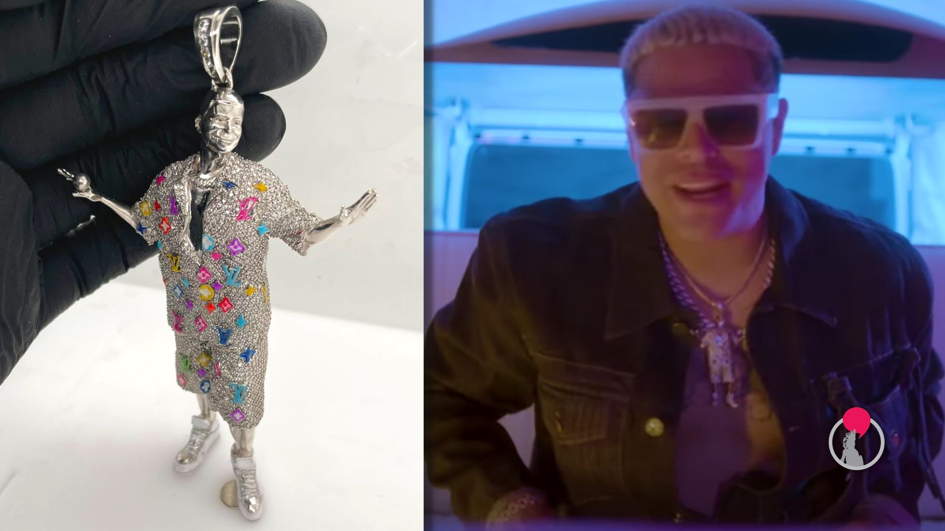 Maestros Joyeros hacen tributo a Eduin Caz con dije de 1,563 diamantes de 14 quilates.