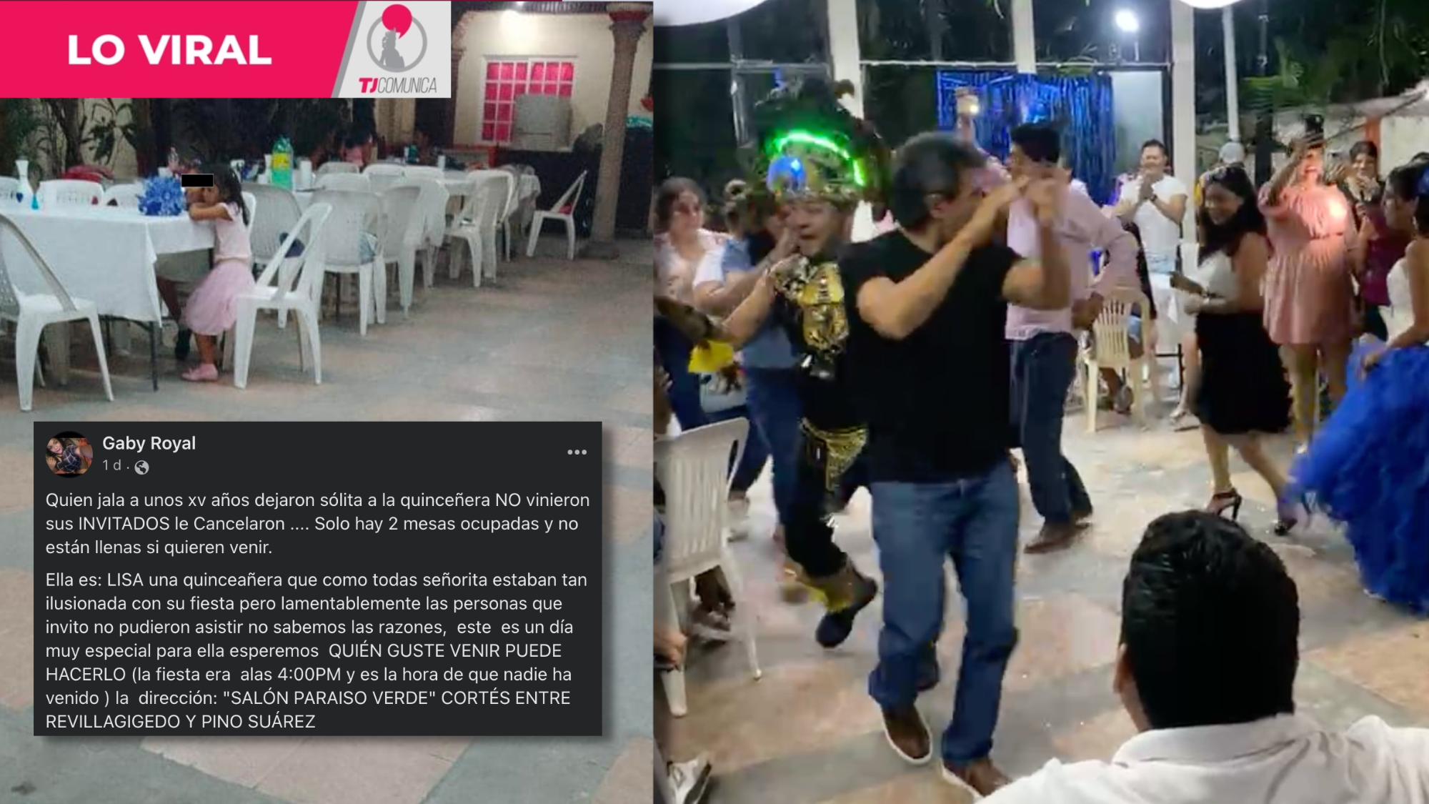 Invitados no asistieron a fiesta de XV años. Se viraliza la invitación abierta y hasta chambelanes y mariachis llegaron