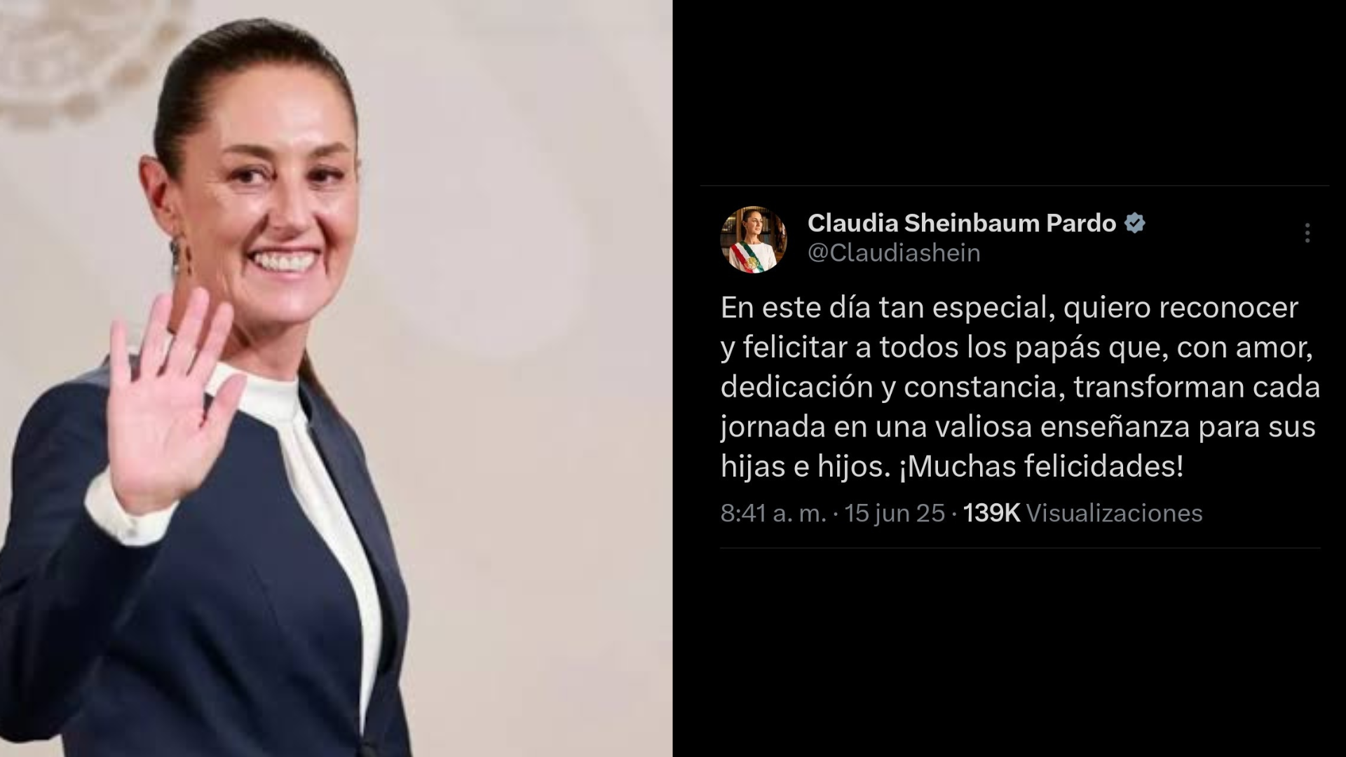 Sheinbaum felicita a los papás