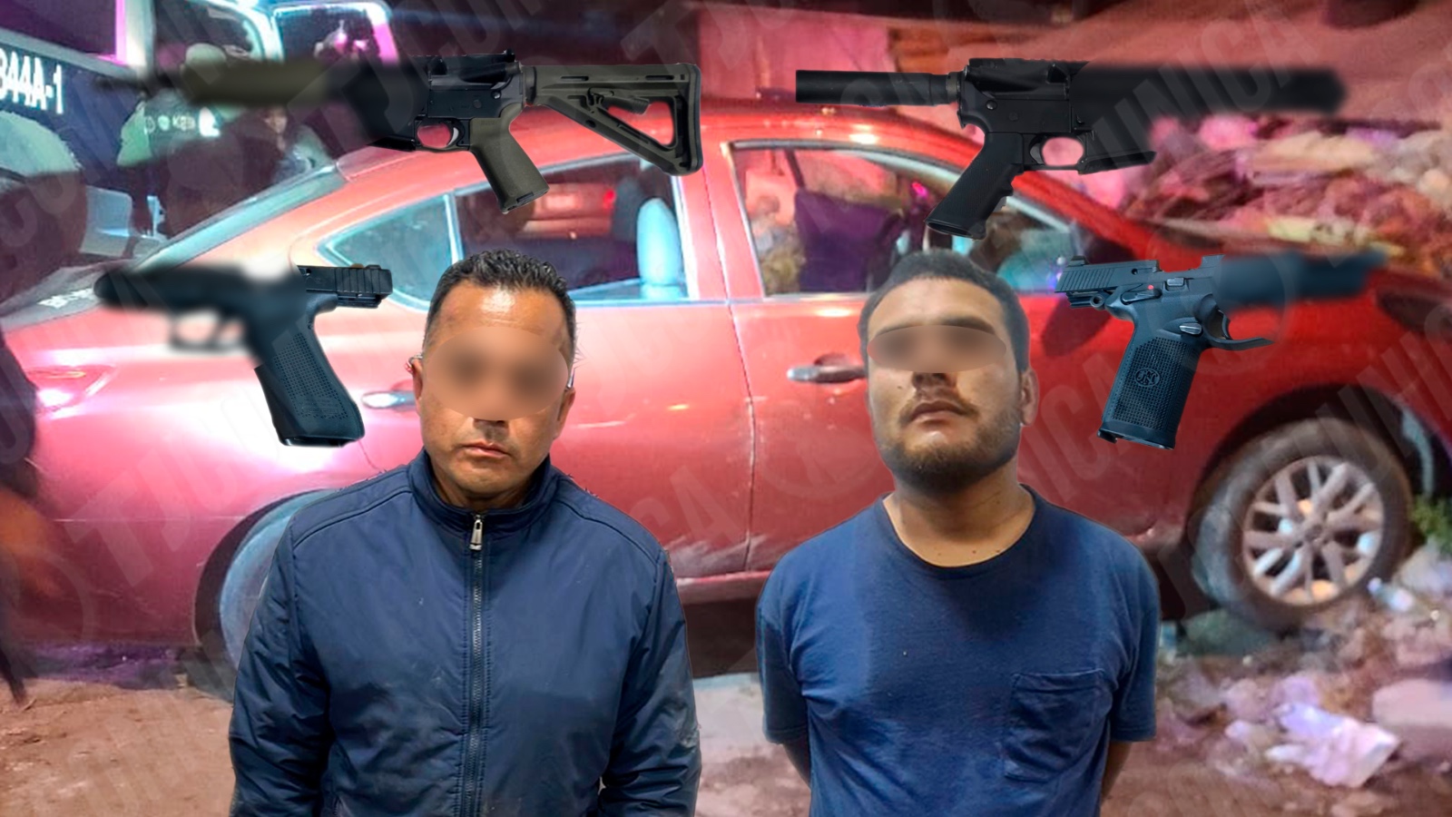 Viajan armados con fusiles y pistolas; los detiene la Municipal