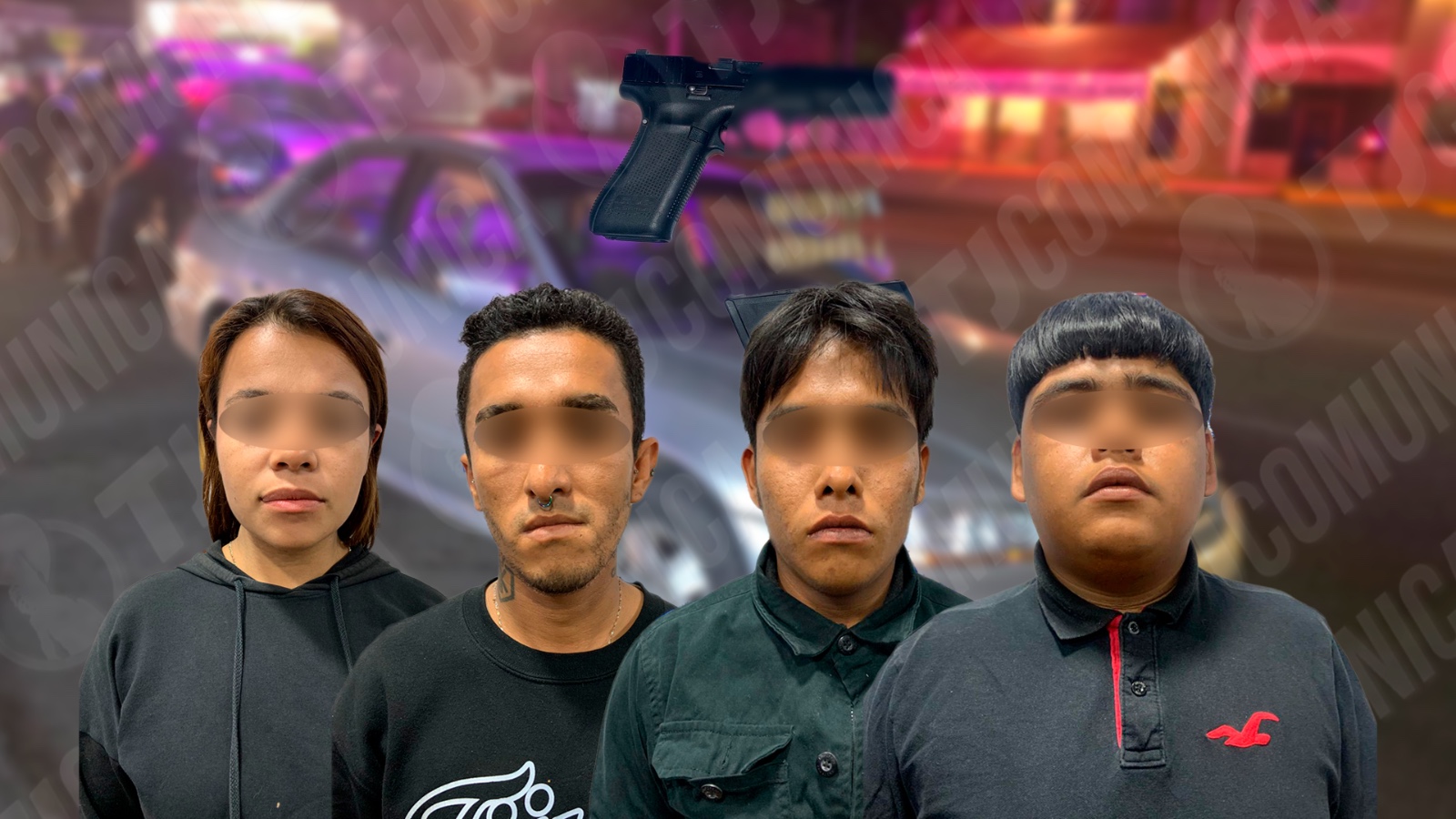 Detienen a tres adultos y un menor por portación de arma y terminan ligados a un homicidio; rescatan a dos niños.