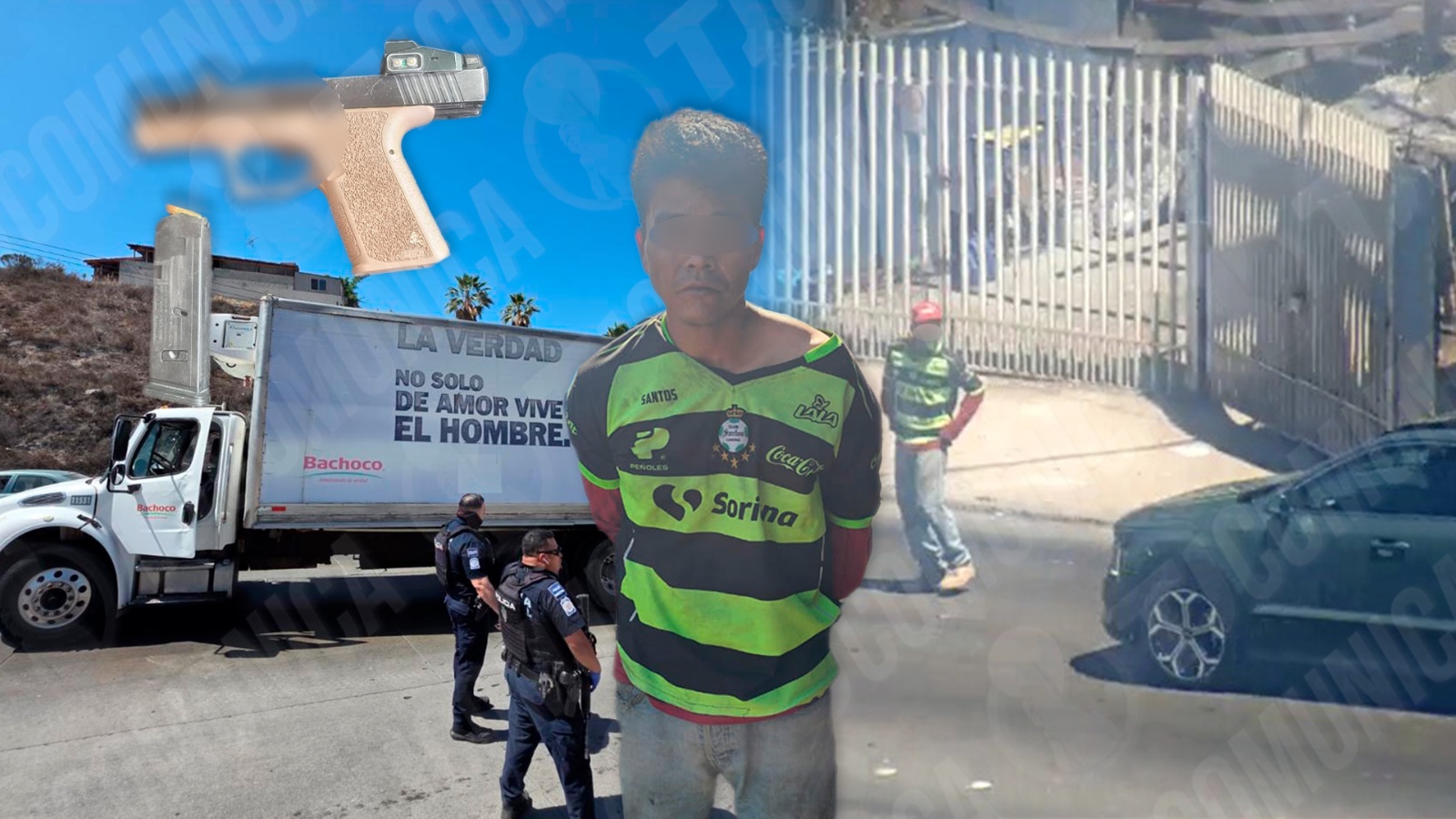 Asalta camión de Bachoco y desata persecución; fue detenido por la municipal