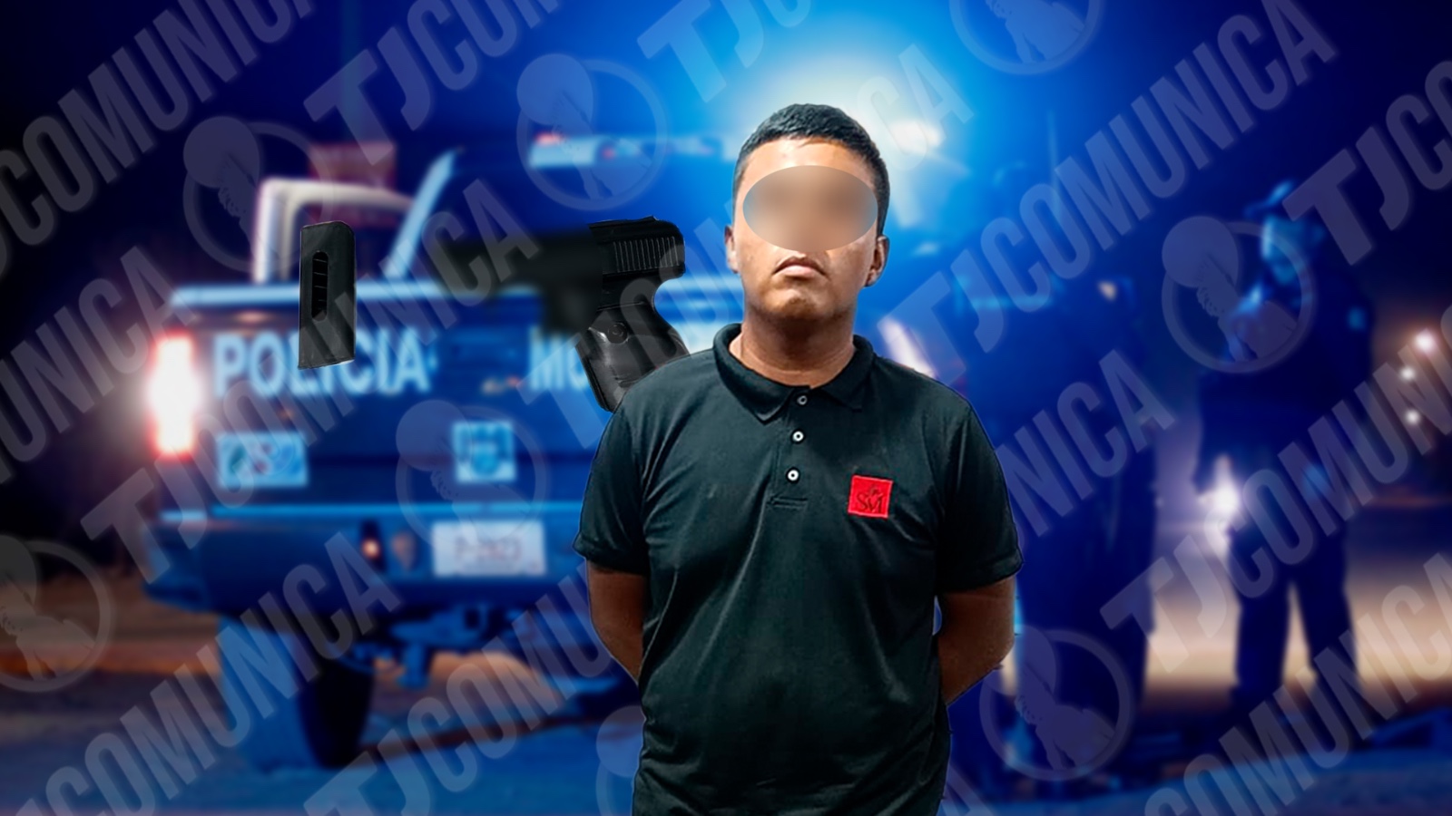 Policía Municipal, SSPC, Guardia Nacional y FESC aseguran a sujeto armado en Delicias