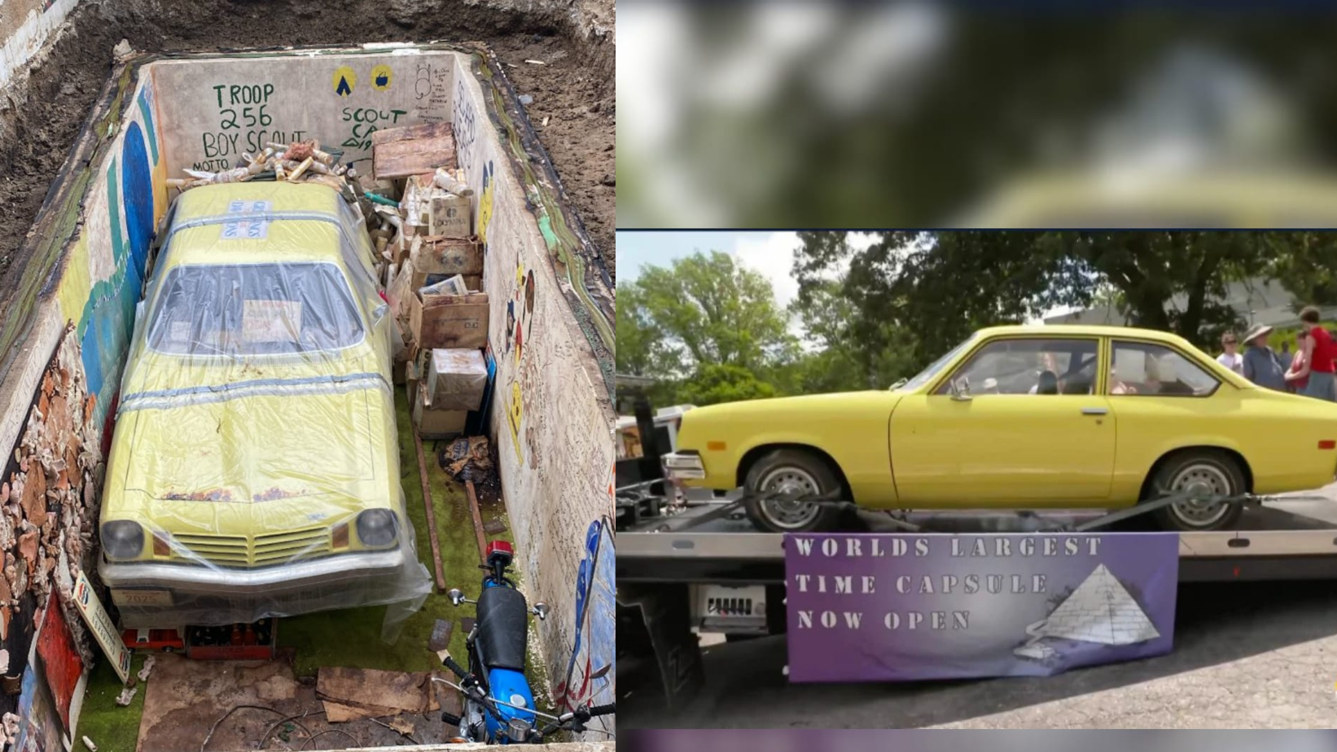 Desentierran cápsula del tiempo con auto intacto tras 50 años en Nebraska