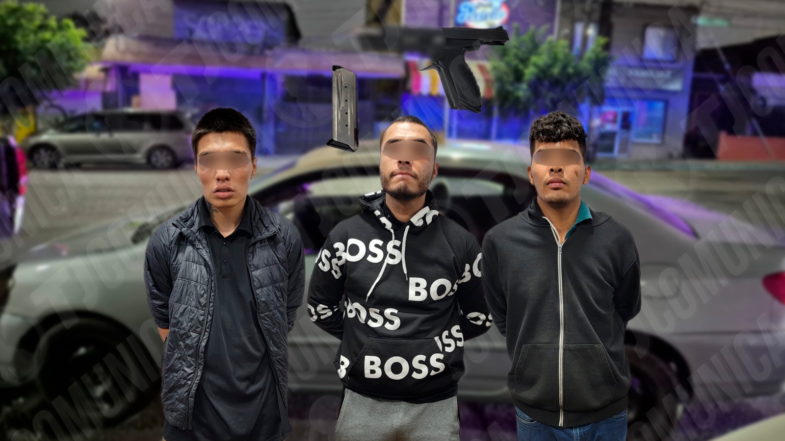 Detienen a tres en Zona Centro; uno con antecedentes por ataque armado en el restaurante Verde y Crema