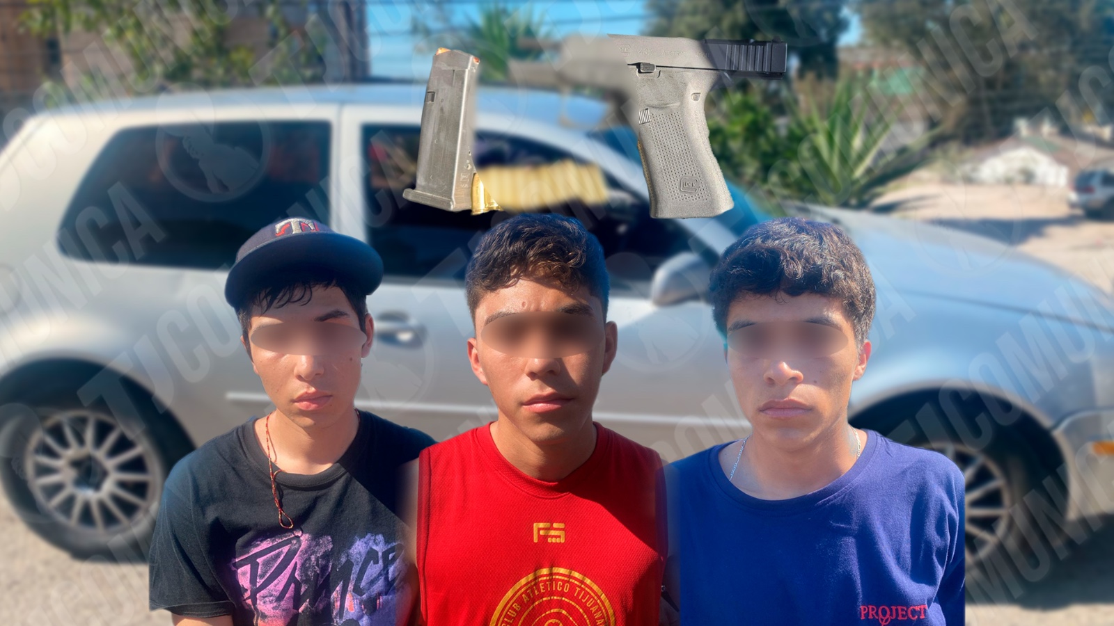 Detienen a tres niños armados en Tijuana; viajaban en vehículo relacionado con ataque armado en la Liber