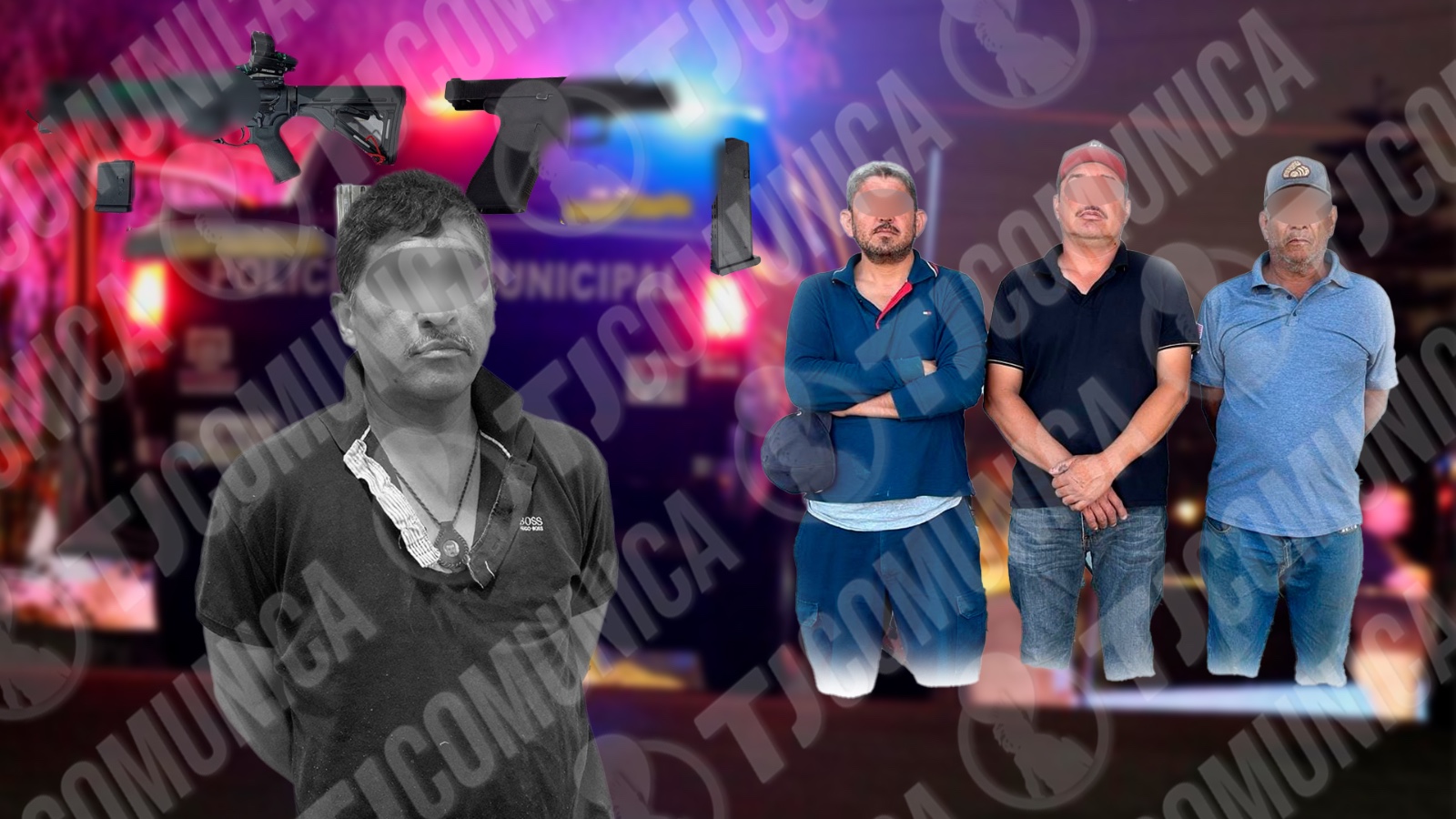 Policía municipal detiene a sujeto con fusil y pistola; tenía a tres personas secuestradas