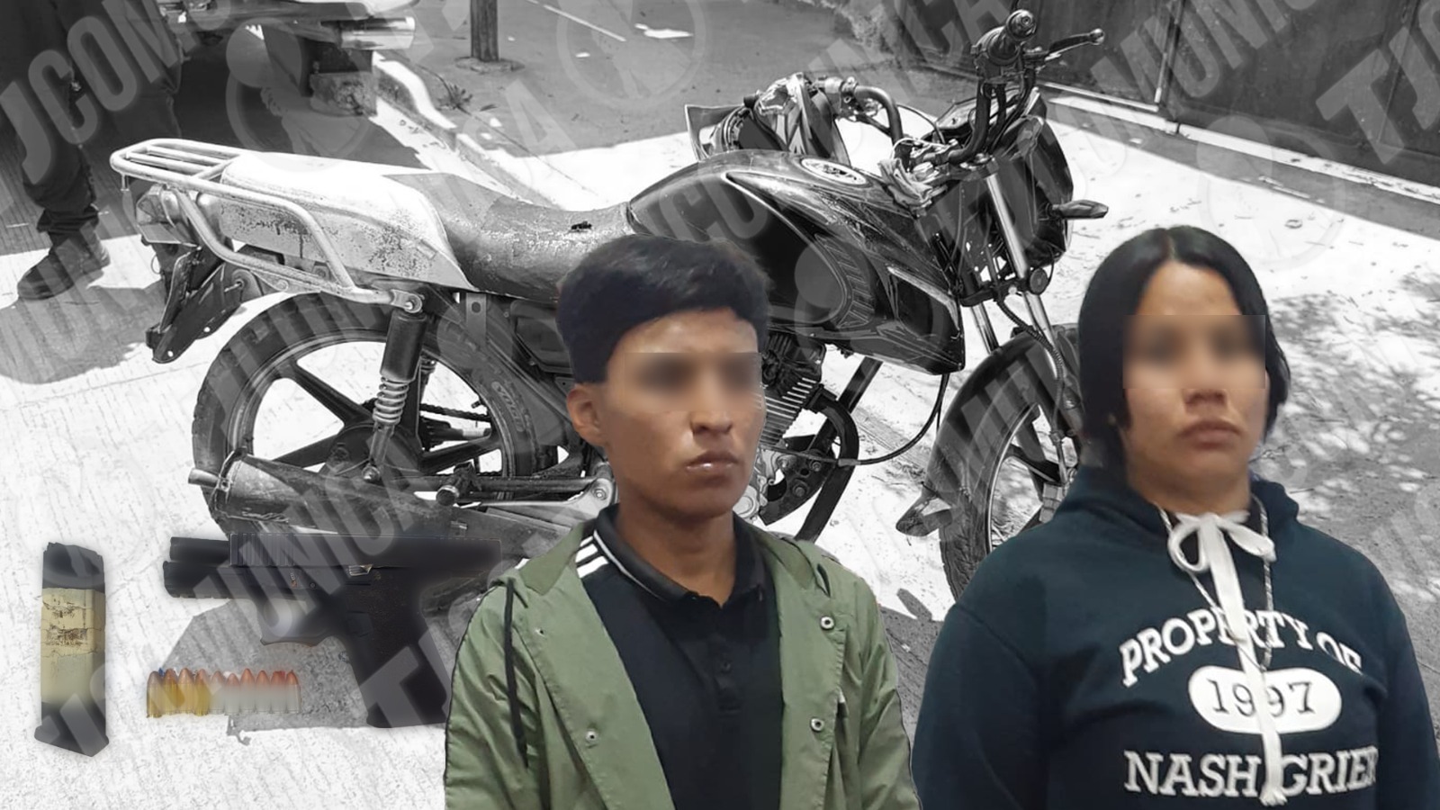 Policía municipal los detiene por no traer casco y resulta que cargaban con un arma.