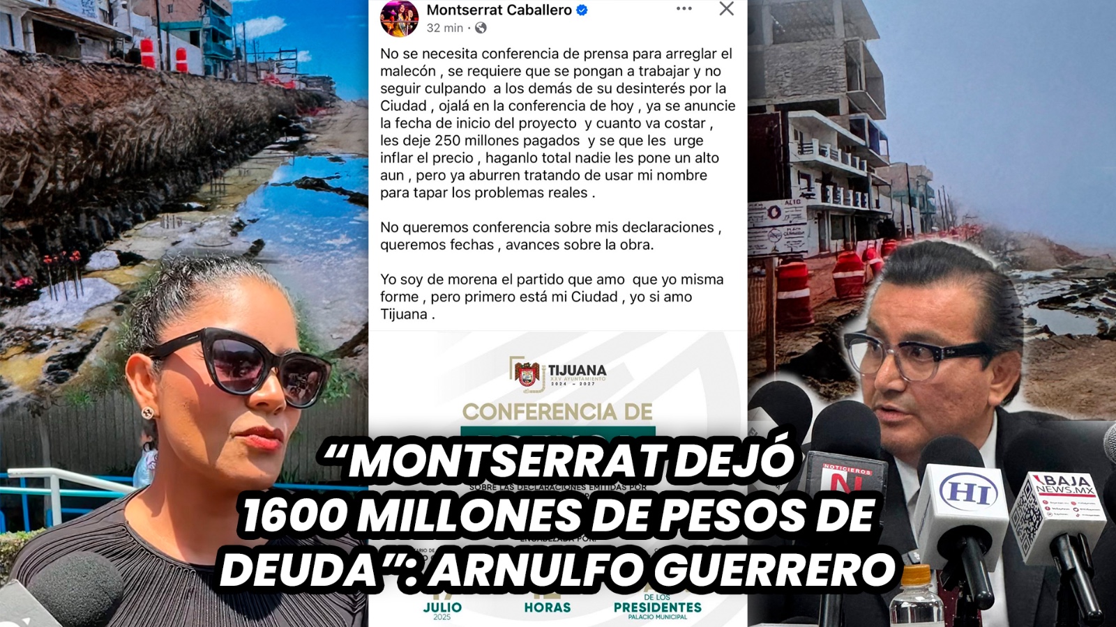 “Digo, es común que se le olvide… también se le olvidó su declaración patrimonial de su casa”: Arnulfo sobre Montserrat Caballero y la obra del malecón de Playas de Tijuana