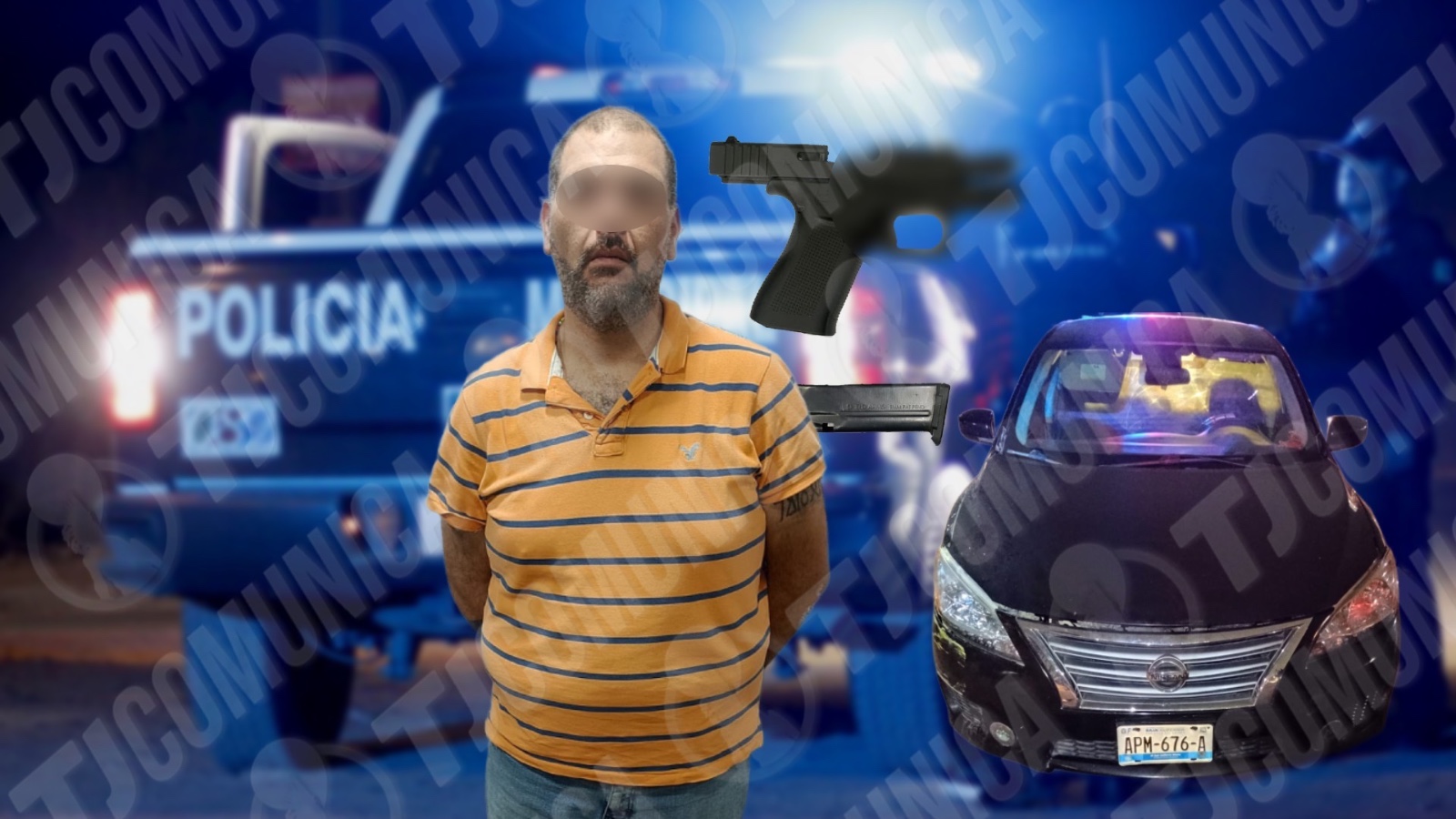 Policía Municipal detiene al “Güero” por portación de arma de fuego.