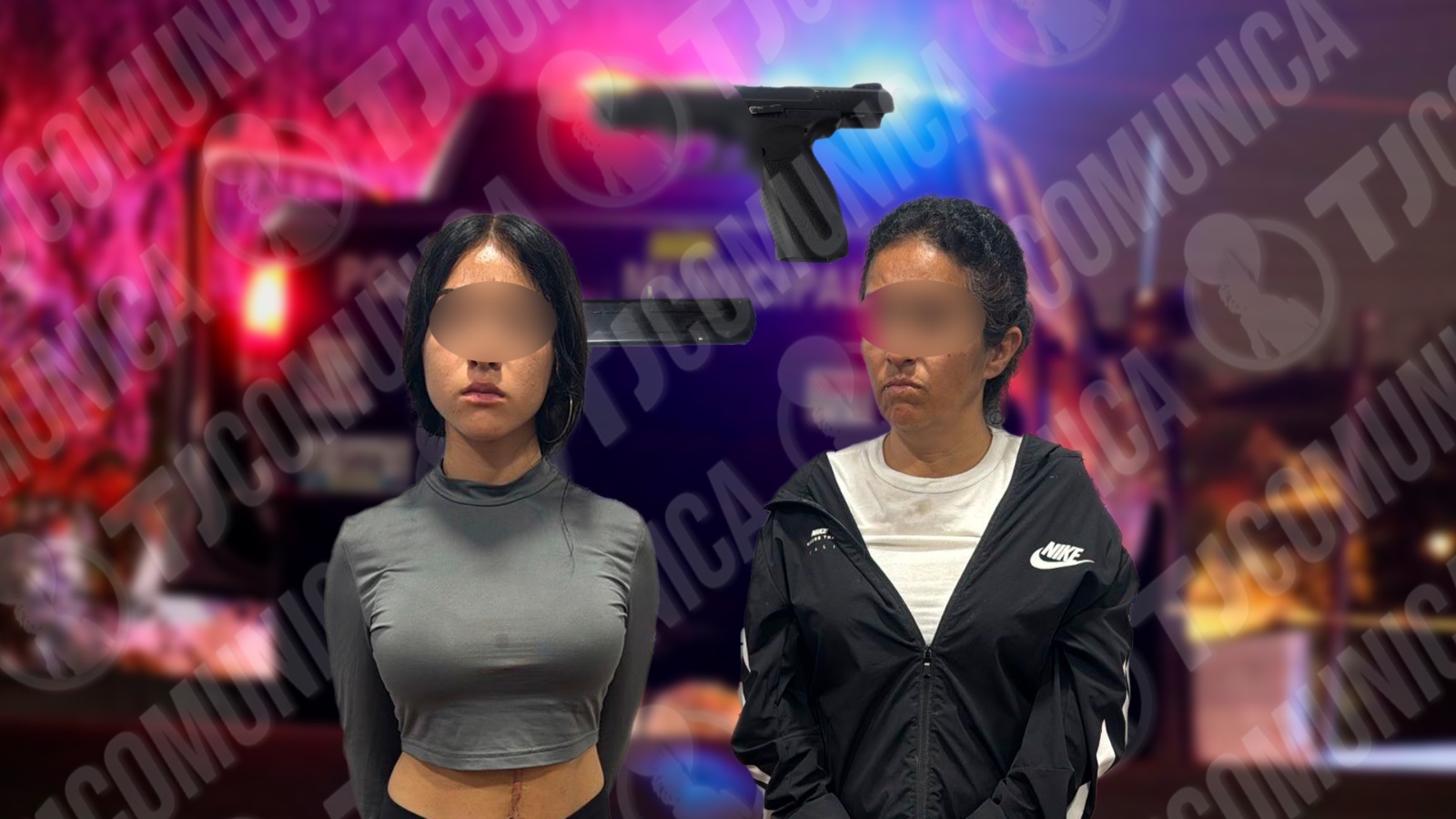 Municipales atoran a “tiradoras” con arma corta: “Es por si se pasa de listo un cliente”, aseguraron las fichitas.