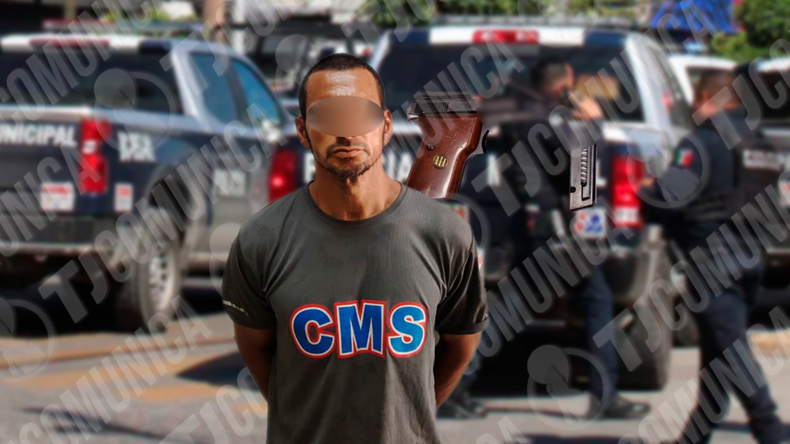 Municipal detiene a sujeto por portación de arma de fuego.