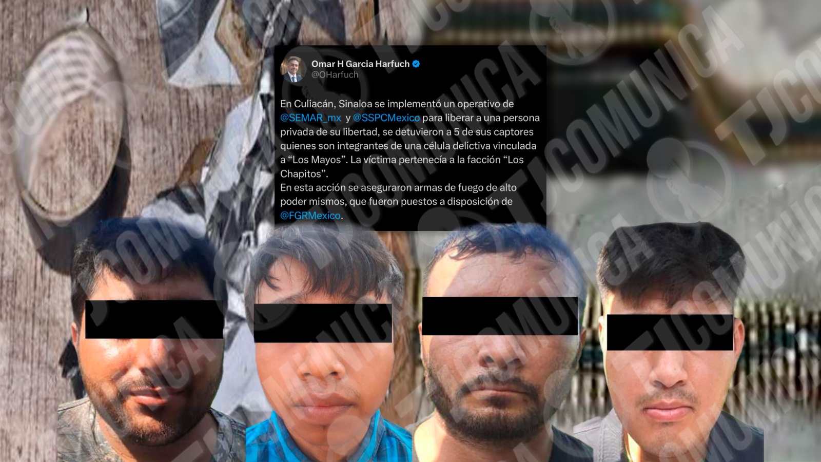 Detienen en Sinaloa a 5 miembros de “Los Mayos”; tenían secuestrado a integrante de “Los Chapitos”