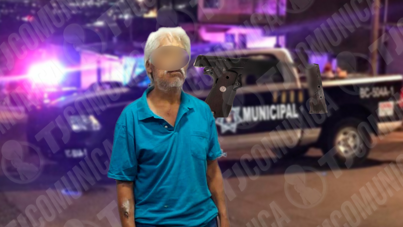 Cae abuelito armado en Camino Verde