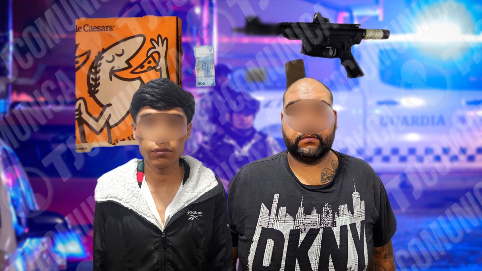 Dos detenidos por robo con violencia a repartidor de pizza: “Teníamos hambre y lo bajamos con el R”, dijeron los hambrientos sicarios.