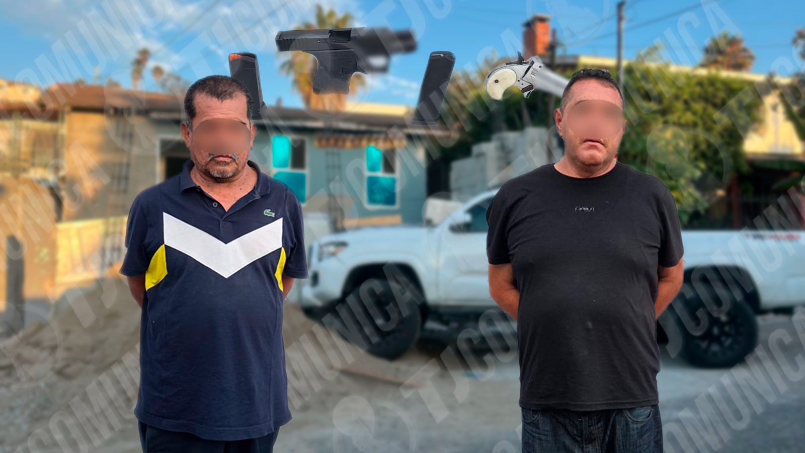 Municipal detiene a dos por portación de arma de fuego.