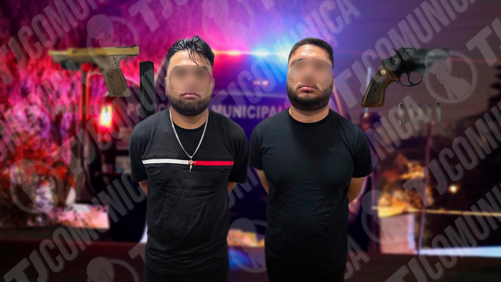 Detienen a dos hombres con armas de fuego en Tijuana