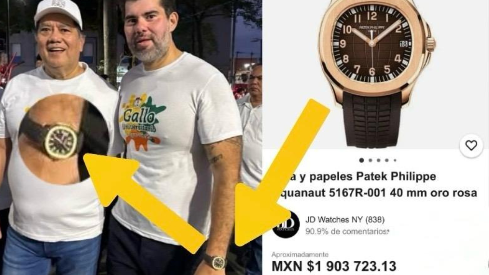 Señalan a notario Guillermo Narváez Noverola por presumir un lujoso reloj de dos millones de pesos