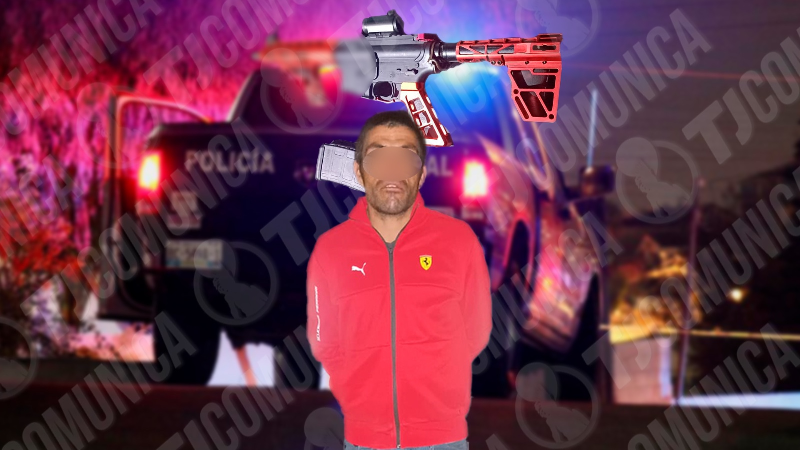 Municipal detiene a sujeto por portación de arma de fuego en el Distrito Centenario.