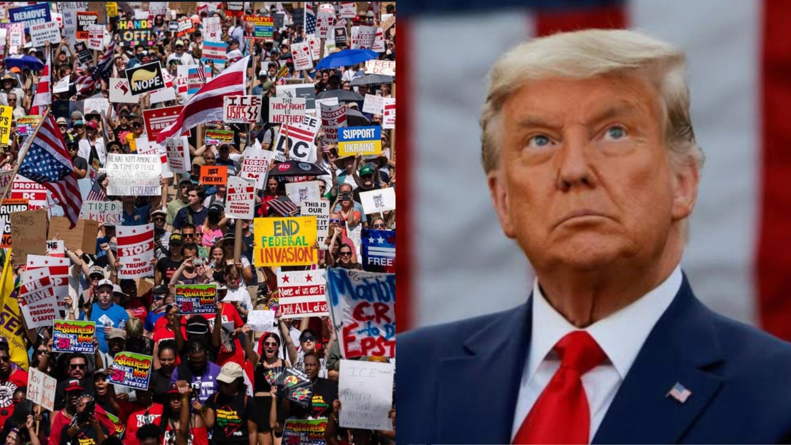 Washington se manifiesta contra el gobierno de Trump, por detención de migrantes y personas sin hogar.