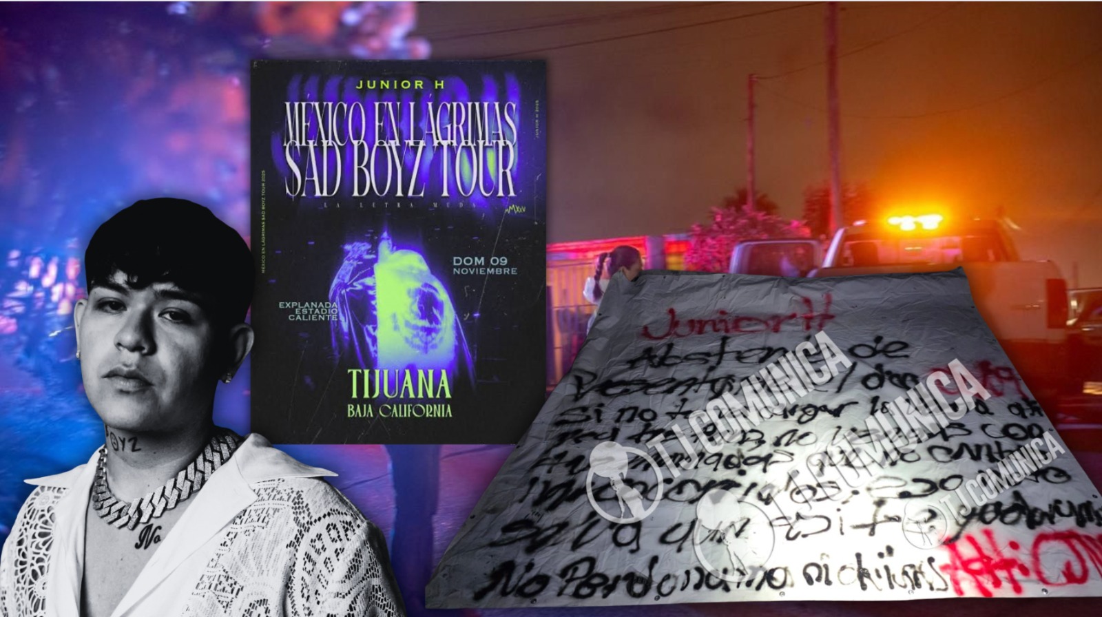 CJ amenaza a Junior H; le deja manta advertiéndole no tocar en Tijuana el 8 de Noviembre.