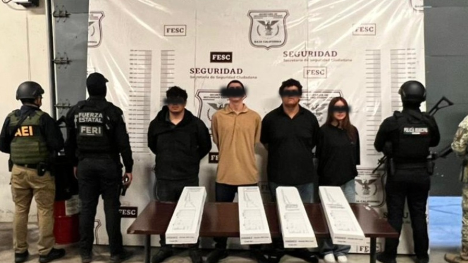 Detiene Fuerza Estatal a cuatro presuntos integrantes del Cártel de Sinaloa en La Rumorosa