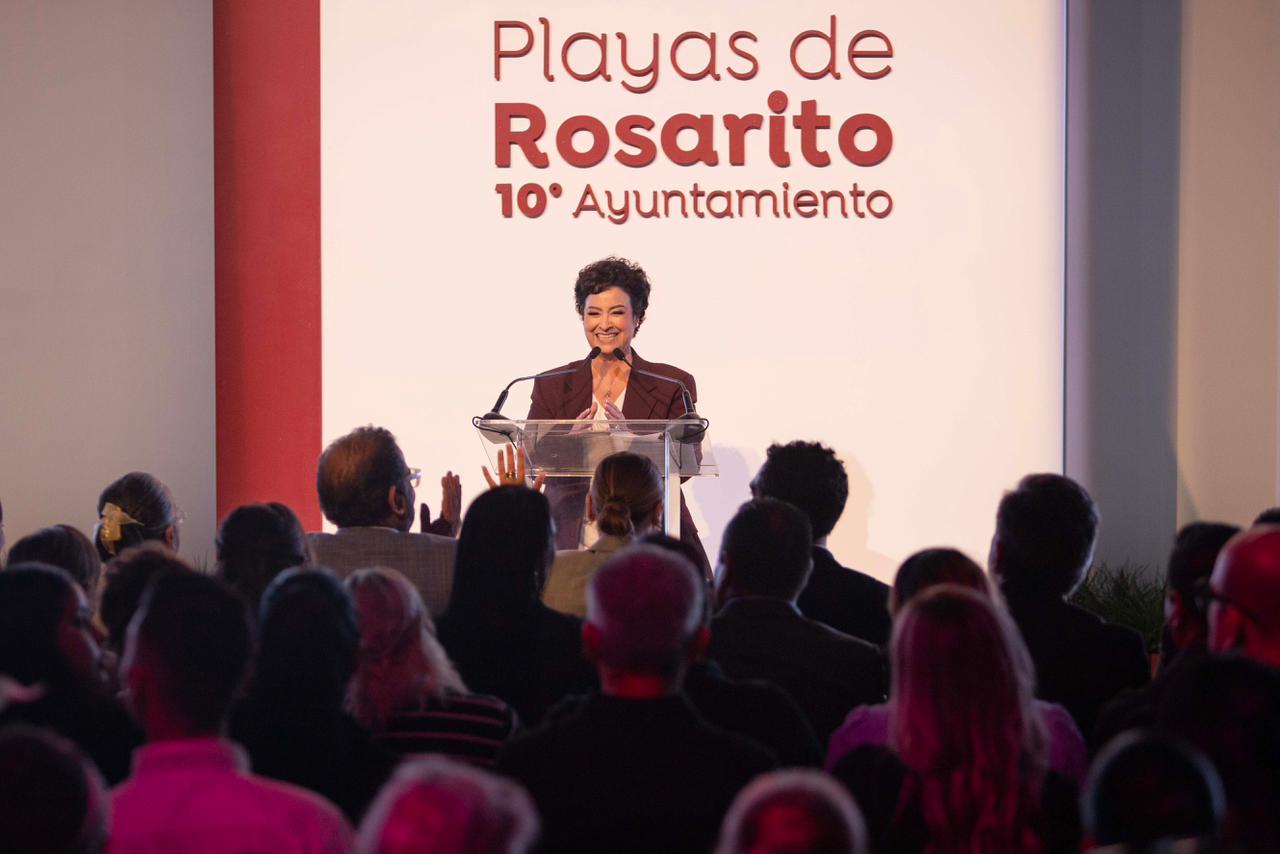 Primer informe de Rocío Adame destaca reducción delictiva e impulso al desarrollo en Rosarito