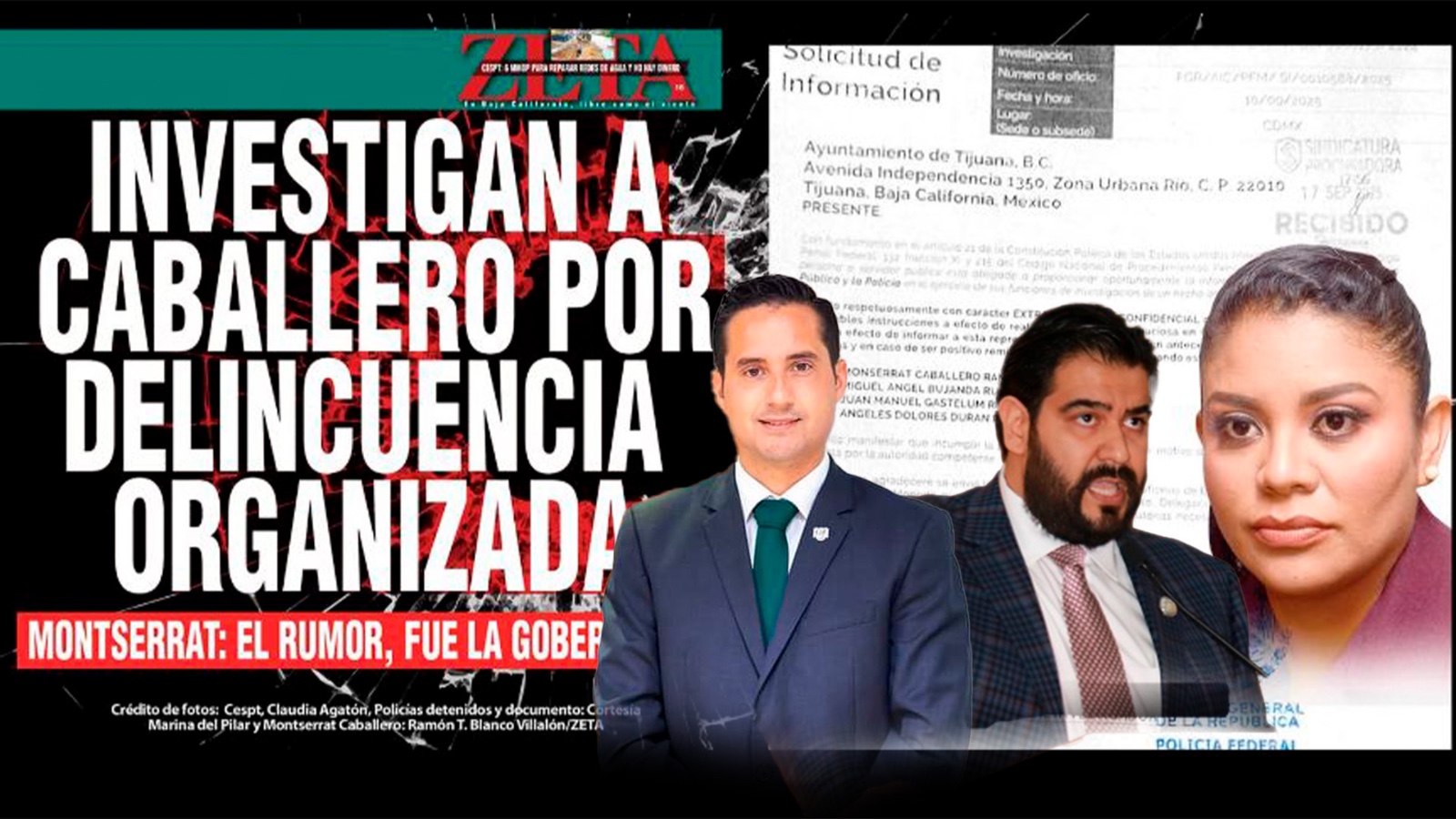 Montserrat Caballero se pronuncia sobre la denuncia en la FEMDO; también se investigan a Gastélum, alias “El Patitas”, y a Bujanda