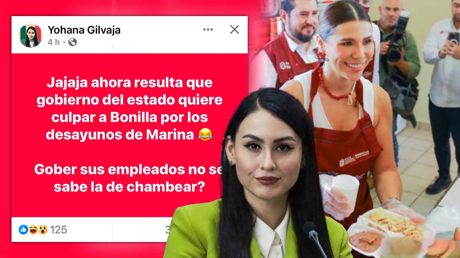 Diputada Yohana Gilvaja lanza crítica al Gobierno del Estado por supuestamente culpar a Bonilla de los desayunos Escolares