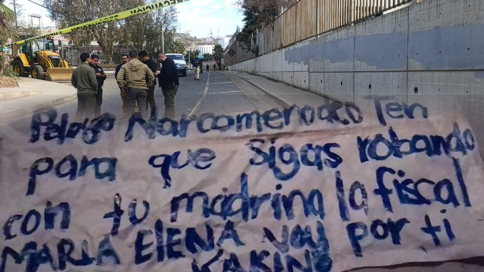 Dejan narcomanta con una cabeza a la Fiscal María Elena en Colonia Alamar