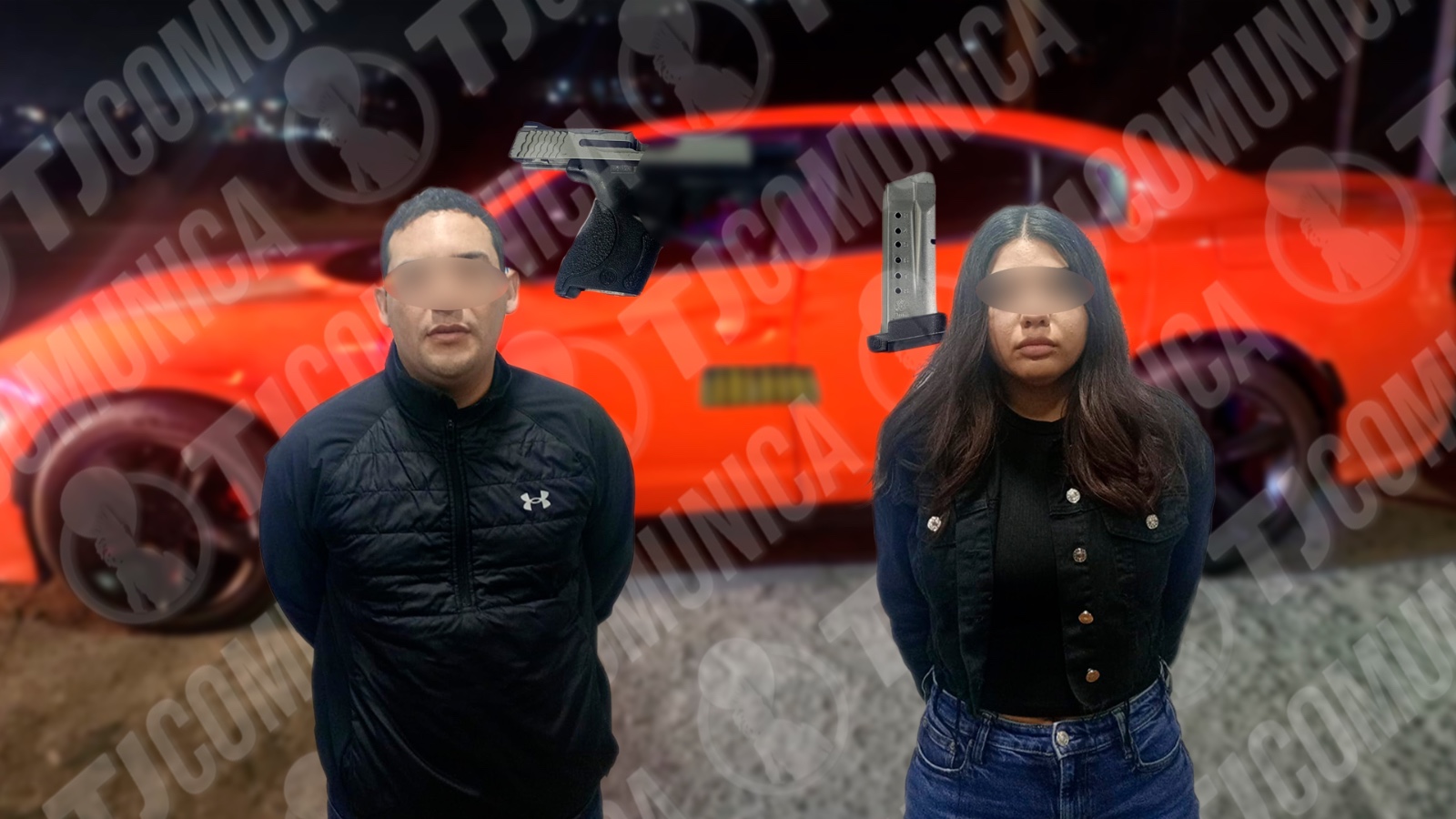 Detienen a pareja por portación de arma de fuego en Distrito la Presa Rural.