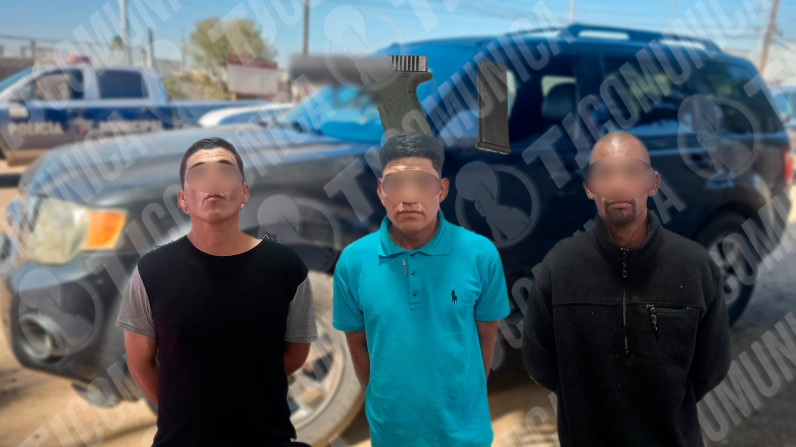 Caen tres hombres armados durante operativo en Granjas Familiares