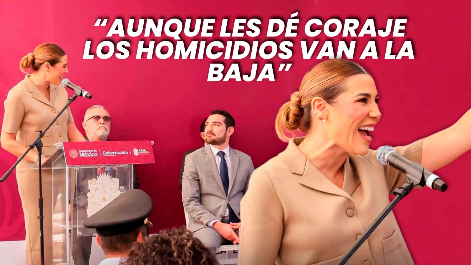 “Aunque a muchos les duela y les dé coraje, los homicidios y todos los delitos van a la baja”, aseguró Marina del Pilar.