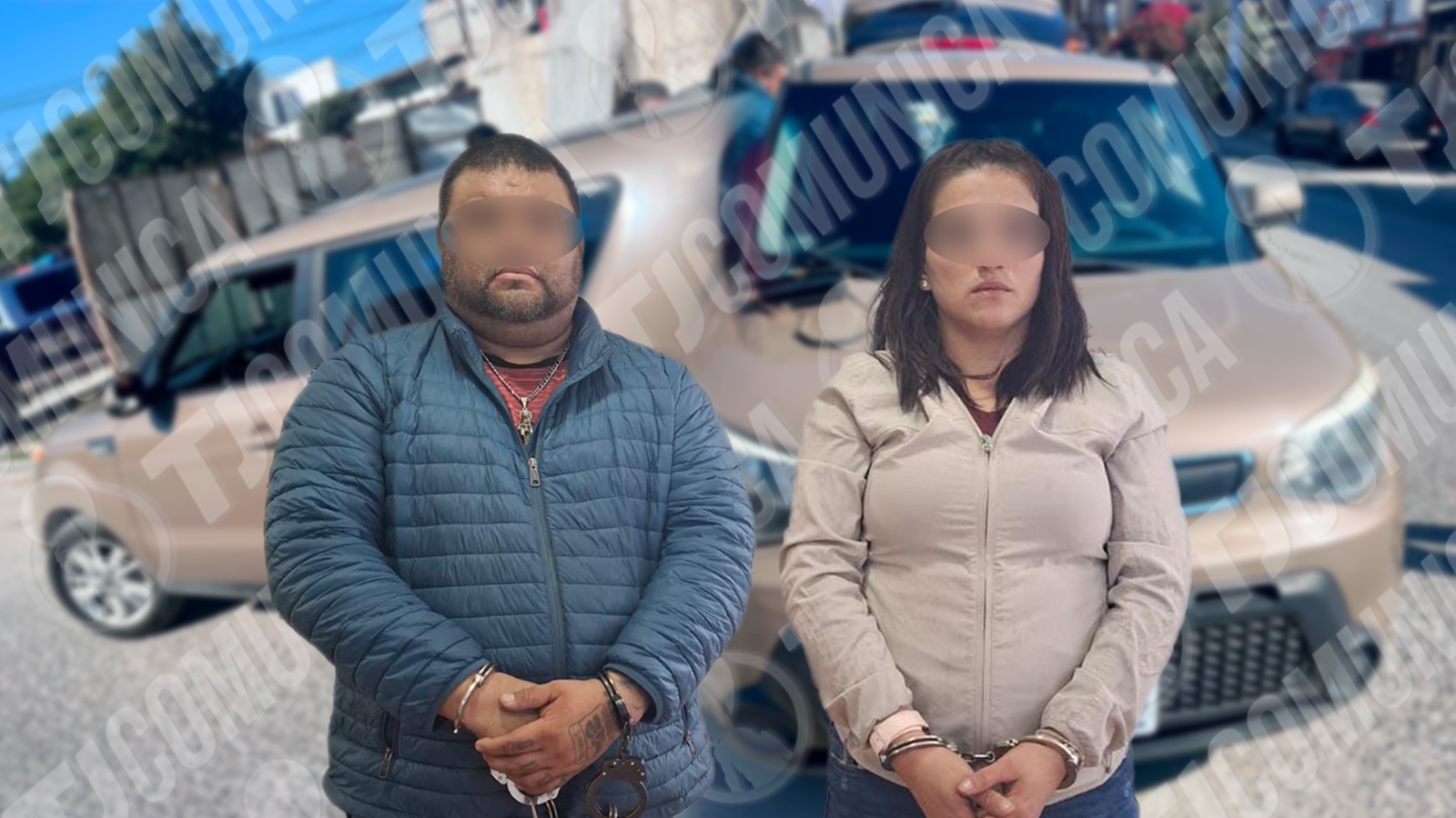 Detienen a Dos Personas con Vehículo Robado de Estados Unidos; los delincuentes estaban relacionados con incendio de vehículos en el Distrito de Playas de Tijuana.