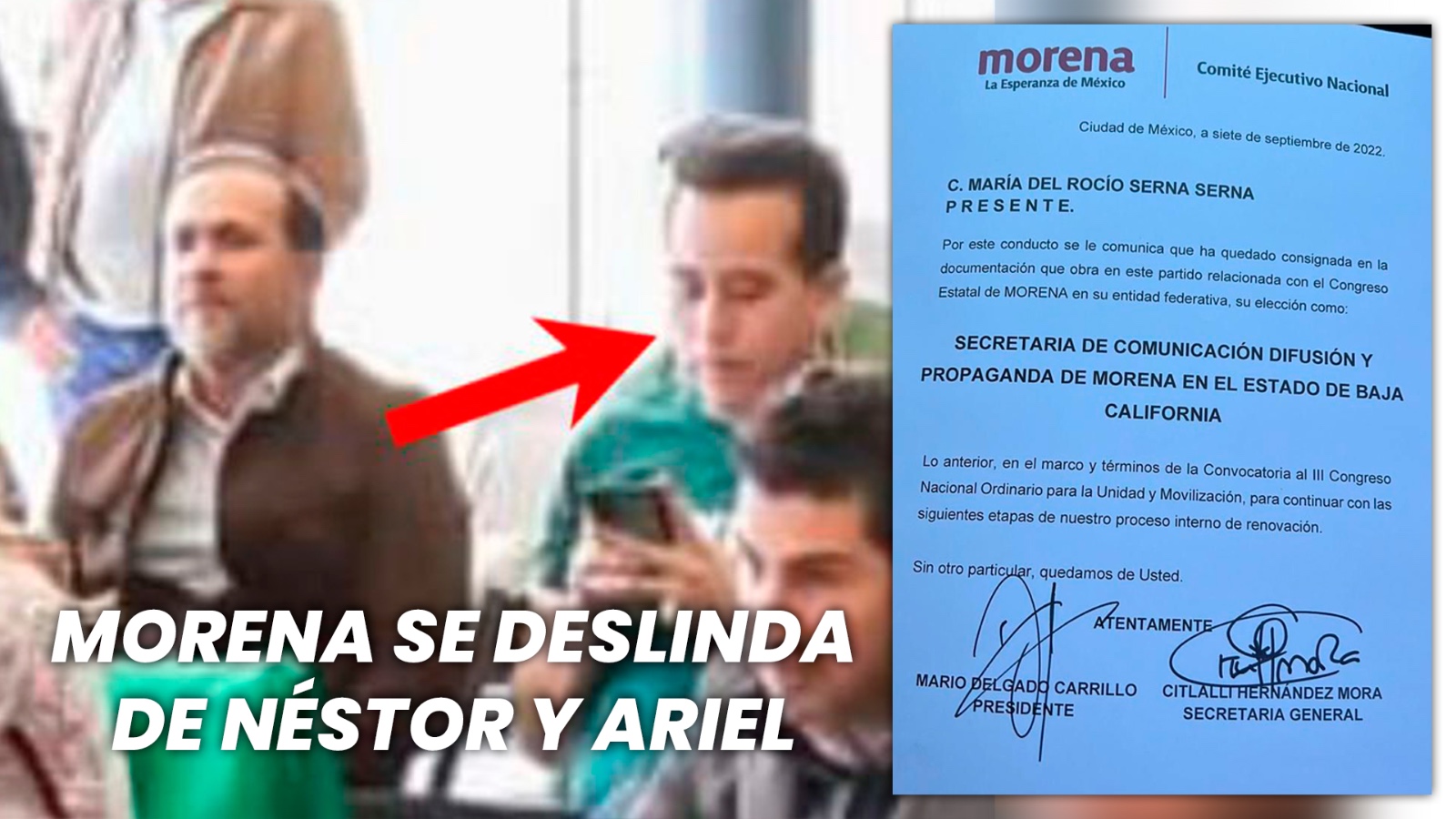 Morena se deslinda de Ariel Lizárraga y Néstor Cruz.