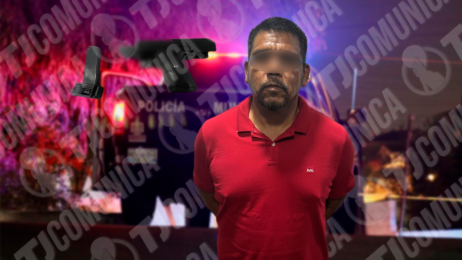 Cae sujeto con pistola durante operativo en Tijuana