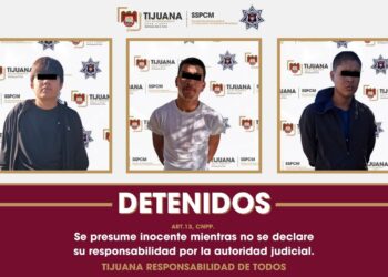 Asegura Policía Municipal de Tijuana a tres presuntos responsables de ataque armado en contra de tripulantes de un vehículo tipo taxi