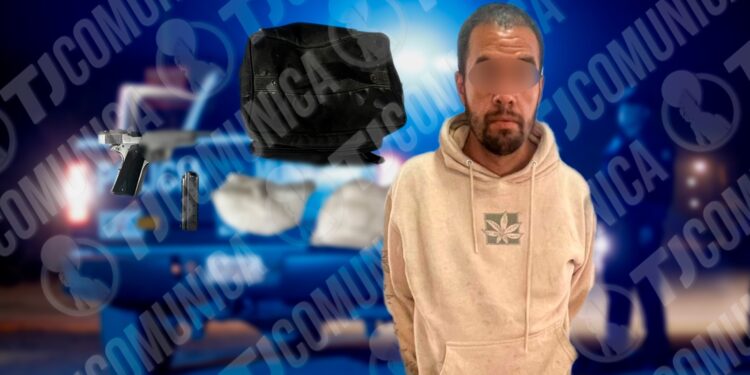 Detienen a hombre armado con droga tras allanamiento en El Tecolote