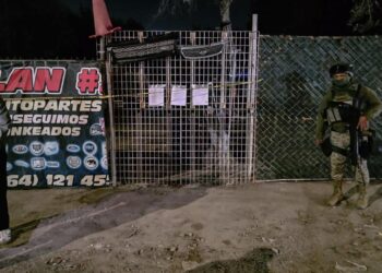 Aseguran 27 vehículos durante cateo en yonke de Ejido Matamoros