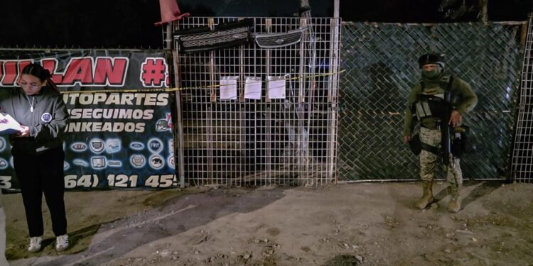 Aseguran 27 vehículos durante cateo en yonke de Ejido Matamoros