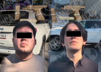 Municipales atoran a dos con armas cortas y carro blindado; fueron asegurados por la FGR