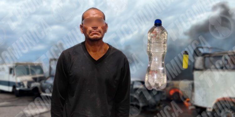 Policía Municipal de Tijuana detiene a criminal que iba a lanzar una bomba molotov