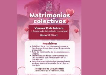 Invita el 10° Ayuntamiento de Playas de Rosarito a participar en los Matrimonios Colectivos 2026