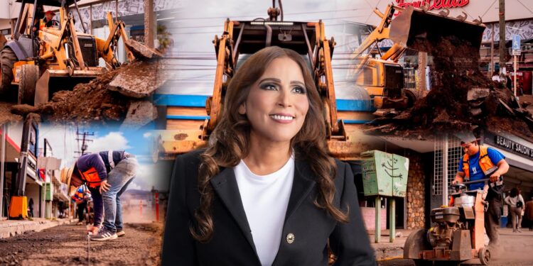 Inicia gobierno de Claudia Agatón con colocación de concreto hidráulico (whitetopping) en la avenida Juárez