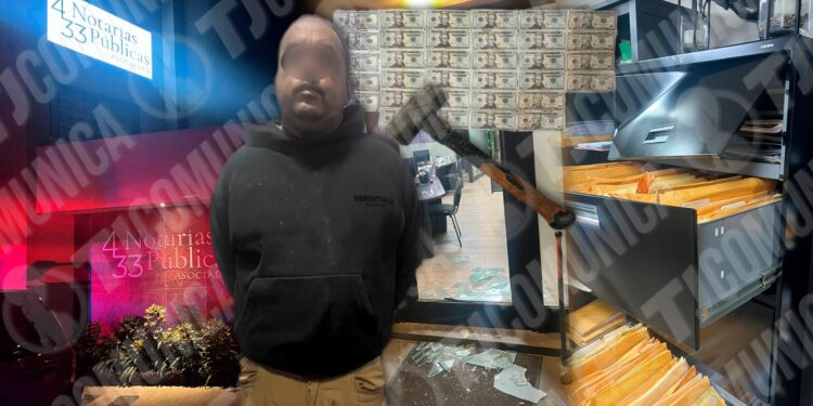 Policía Municipal de Tijuana detiene a asaltante tras robo en notaría