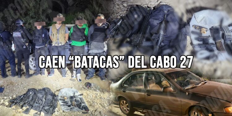 FESC “Proteo” asegura a presuntos integrantes del “Cabo 27” en Tecate.