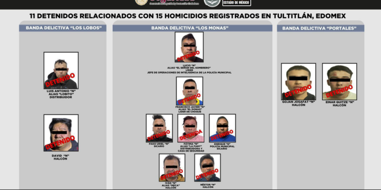 AUTORIDADES FEDERALES Y ESTATALES DETIENEN A 11 PERSONAS VINCULADAS CON HOMICIDIOS EN EL ESTADO DE MÉXICO