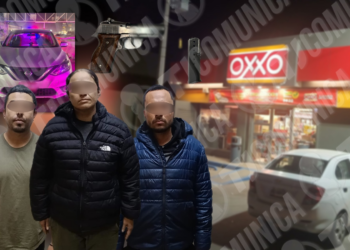 Tres personas detenidas por robo con violencia a tienda OXXO en El Florido