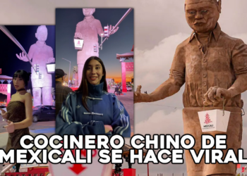 Se vuelve viral el monumento al “Cocinero Chino” en Mexicali