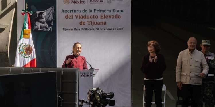 Inaugura Sheinbaum la primera etapa del Viaducto Elevado de Tijuana
